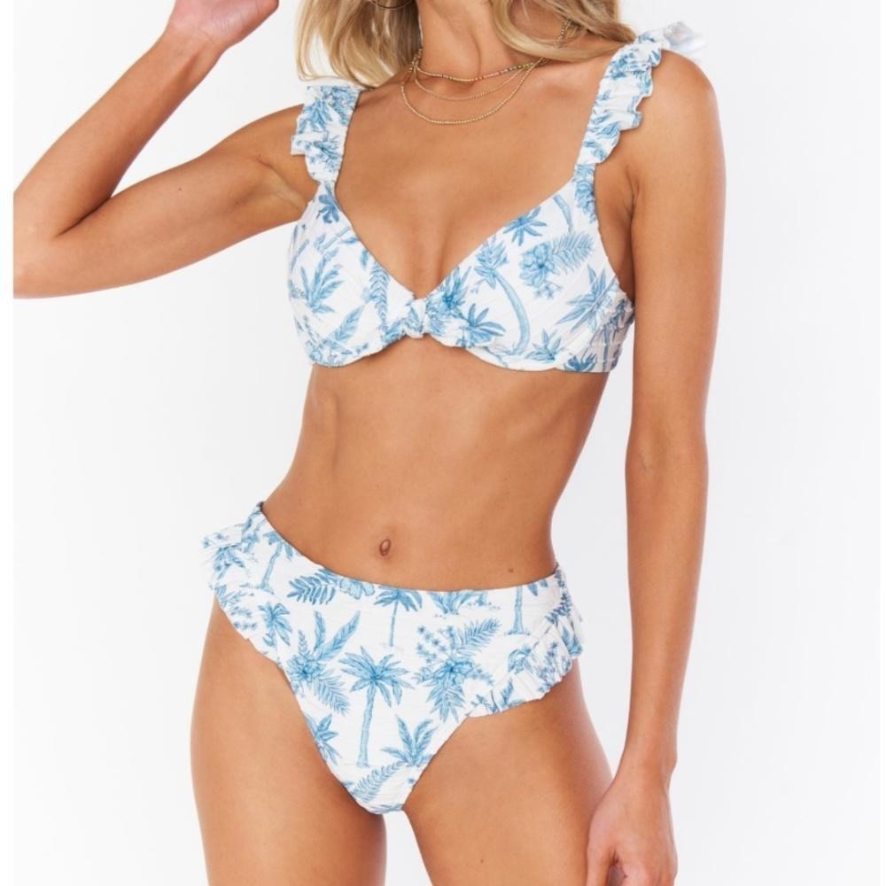 Show Me Your MuMu Blue and White Bikini